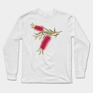 Australian Flora ~ Red Bottle Brush Long Sleeve T-Shirt